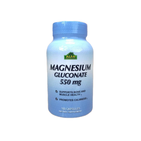 Magnesio Gluconate 550mg (100 Cápsulas)